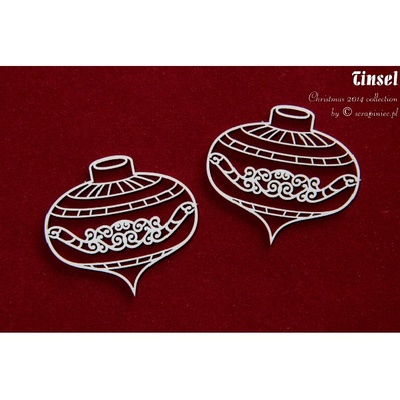 Чипборд Scrapiniec - Ялинкові прикраси Tinsel 01, 2