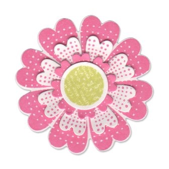 Ніж для вирубки і штампи Sizzix - Framelits Die Set w/Stamps - Flowers, Lovely, 7 шт.