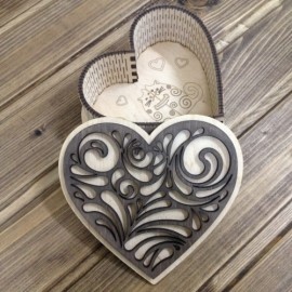 Шкатулка Сердечко, 125*115мм, висота 45м