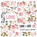 Аркуш для вирізання Sensual Love, 30x30 см, ТМ Фабрика Декору (01033F)