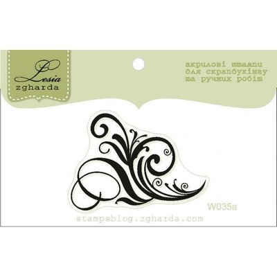 Акриловий штамп Lesia Zgharda W035a віньєтка, розмір 2,9x4 см.
