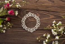 Чипборд від WOODchic - "Рамка візерункова круг", 6.5x7 см