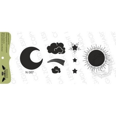 Набор акриловых штампов Lesia Zgharda N087 Солнце,луна,звезды, облака