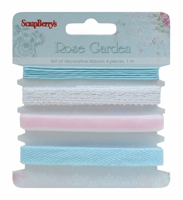 Набор декоративных лент от Scrapberry's - Розы, 4 шт. по 1 м