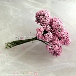 Гілочки декоративні з суцвіттями-кульками, колір рожевий, пучок з 12 штук