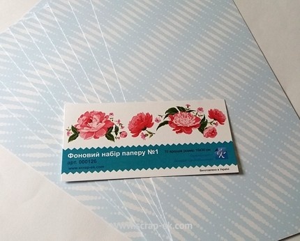 Набір паперу від Євгенія Курдібановська ТМ - Фони №1 "блакитна", 15x30 см, 10 аркушів