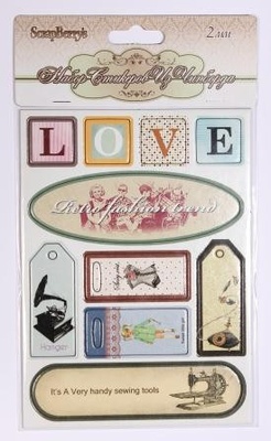 Наліпки з чіпборду від ScrapBerryʼs "Ретро", 10 шт.