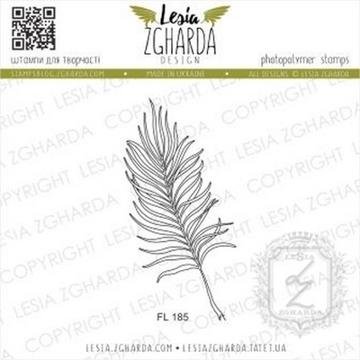 Акриловый штамп Lesia Zgharda Пальмовий листочок - контур FL185, 3,1*6,2см