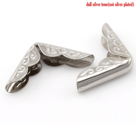 Куточки для альбомів, 30x21x4мм, колір срібло, 4 шт.