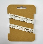 Набір мереживних бавовняних білих стрічок від ScrapBerryʼs. Розміри: 1,3см, 1,5см по 1м.