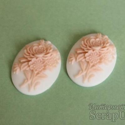 Набір камей від ScrapBerryʼs "Трояндове цвітіння", великі, 2 шт.