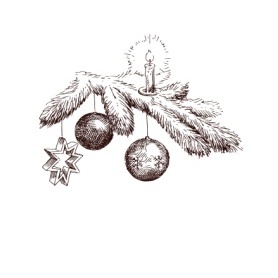 Акриловый штамп Christmas Stamp SR044 Свеча, новогодние атрибуты, размер 5,5 * 4,1 см