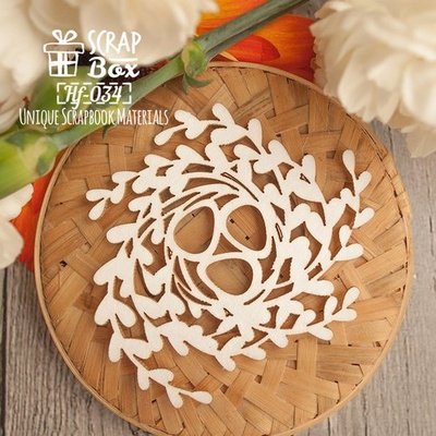 Чипборд ScrapBox - Пташине гніздо з яйцями Hf -034