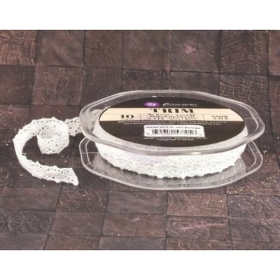 Вязаное кружево Prima - Lace Trim - Snow, цвет белый, 90 см