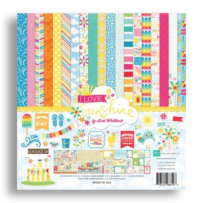 Набір паперу для скрапбукінгу від Echo Park - I Love Sunshine, 12+2 аркуша, 30x30 см