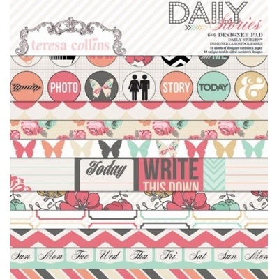 Набір двостороннього скрап-паперу Teresa Collins - Daily Stories - Pad, 15х15см