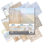 Набор двусторонней скрапбумаги от Paper House - Beach Paper Pad, 30,5x30,5 см, 12 шт
