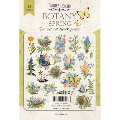 Набір висічок для скрапбукінгу, колекція Spring Botany, 58шт., ТМ Фабрика Декору