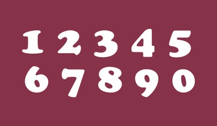 Чипборд от Вензелик - Цифры 02, размер: 44x112 мм