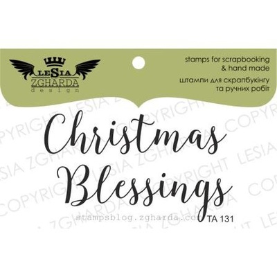 Акриловый штамп Lesia Zgharda TA131 Christmas Blessings, размер 9х5 см