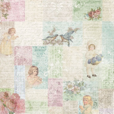 Аркуш скрап-паперу Melissa Frances - Little Girls Collage - 30x30 см
