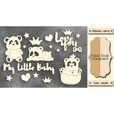 Чипборд Фабрика Декору - My little baby girl 1, колір молочний, крафт