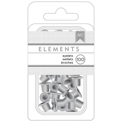 Люверсы от American Crafts - Silver 1/8", 100 шт