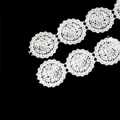 Мереживо з круглими ажурними елементами, діаметр 37мм, 90 см.