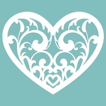 Чипборд від Вензелик - Сердечко 02, розмір: 44*53 мм