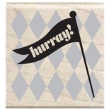 Гумовий штамп Studio G - Hooray Прапорець, 5x5см, на деревʼяному блоці