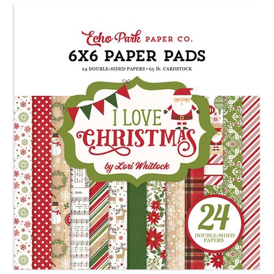 Набор бумаги от Echo Park - I Love Christmas, 15х15см