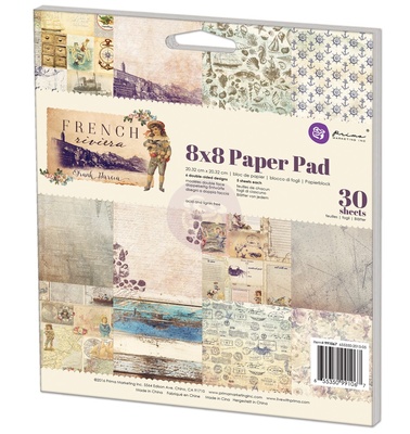 Набор скрапбумаги от Prima - French Riviera, 20,32x20,32 см, 6 дизайнов, 30 листов