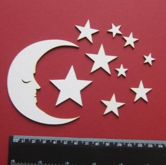 Чипборд від Вензелик - Місяць і зірки, розмір набору: 90*130 мм