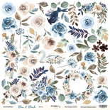 Аркуш одностороннього паперу для вирізання від Scrapmir - Колір з колекції Blue & Blush, 30x30 см