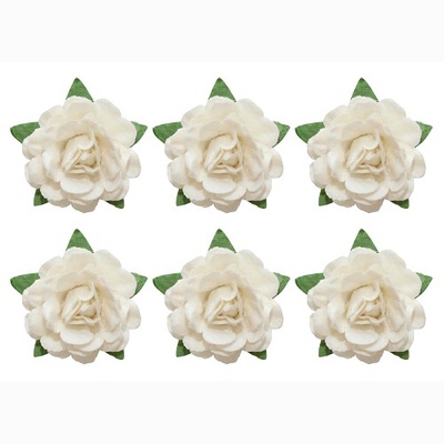 Цветы чайной розы, диаметр -18 мм, 6 шт., белые