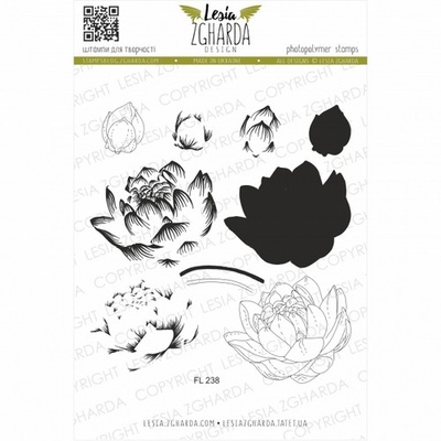 Набір акрилових штампів Lesia Zgharda Водяна Лілія FL238