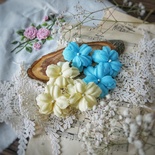 Набір квітів Фентазі, жовто - блакитний від WOODchic, 4,5см, 6шт.