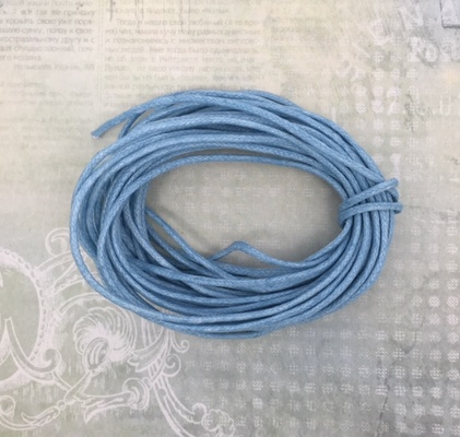 Вощений шнур, світло-блакитний, 1,5 мм, 5 метрів