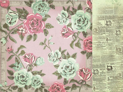 Аркуш двостороннього скрап-паперу Kaisercraft - Needle & Thread - Fabric, 30,5x30,5см