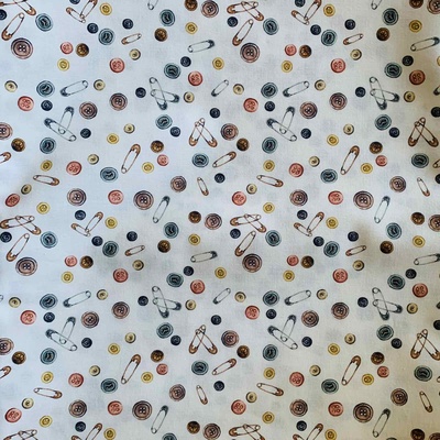 Бавовна - Швейний набір - ґудзики - булавки, 50*70