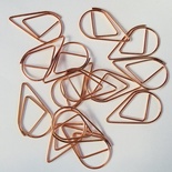 Скрепки в форме капли, цвет розовое золото, 5 шт.