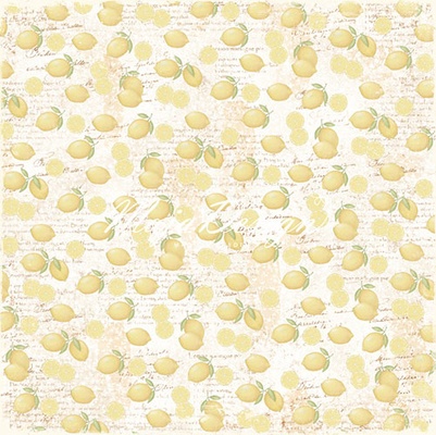 Двусторонний лист бумаги для скрапбукинга от Maja Design - Coffee in the Arbour - Lemon meringue pie, 30x30 см