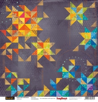 Бумага двусторонняя для скрапбукинга от ScrapBerry's - Басик 2 - Новые приключения - Фейерверк, 30,5х30,5 см