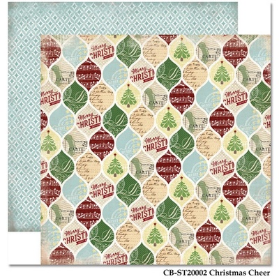 Лист двусторонней скрапбумаги Carta Bella So This Is Christmas - Christmas Cheer, 30х30 см