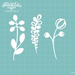 Чипборд від Вензелик - Набір флора 09, розмір: висота 8,1-9,1 см