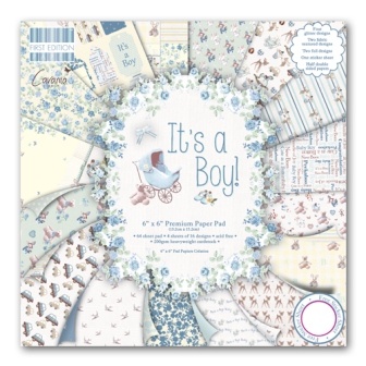 Набір паперу First Edition - It’a a Boy, 15х15см, 16 аркушів
