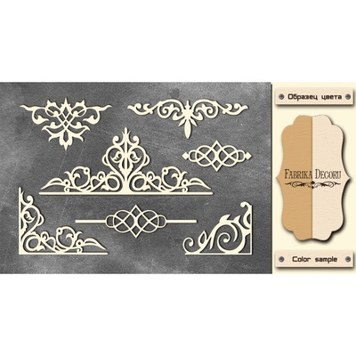 Чипборд Фабрика Декору - Вензелі набір 2, колір молочний, крафт