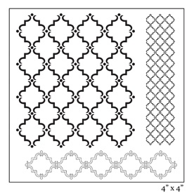 Акриловые штампы от Maya Road "Vintage Wallpaper", 10,2х10,2 см, 3 шт.