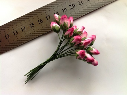 Бутончики трояндочок, діаметр бутончика 7 мм, колір рожевий, 20 ш.