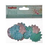 Набір паперових квіточок: 25мм, 30мм, 38мм, "Троянди", 4шт.